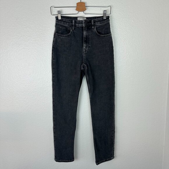 Everlane The High Rise Straight Ankle Jean 26 Washed Black Minimalist Contempora - Picture 1 of 8